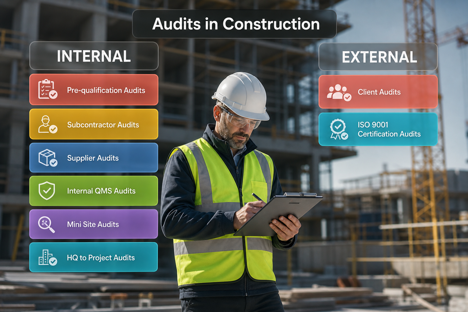 Plan Do Check Act cycle showing the role of quality audits in construction