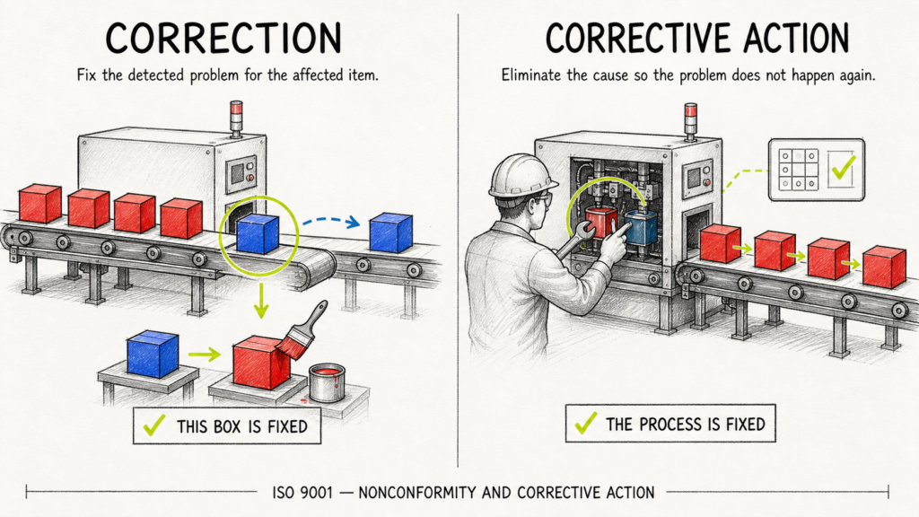 Corrective Action vs Correction ISO 9001