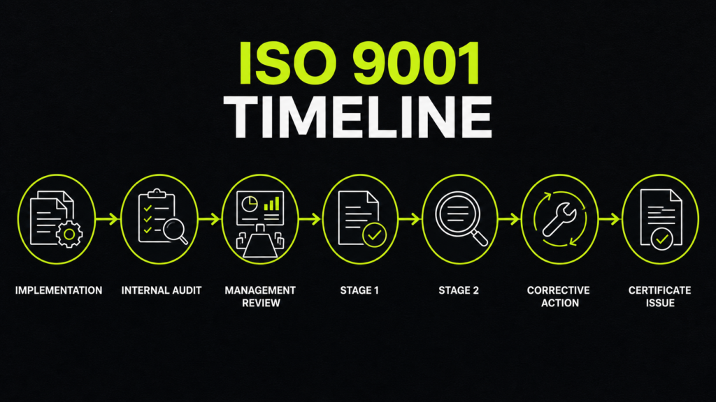 Example ISO 9001 implementation and certification timeline